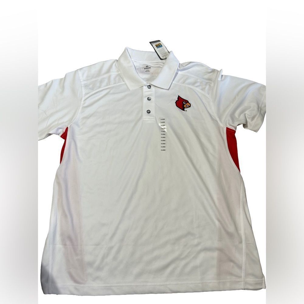 Knights Apparel Louisville Cardinals White Polo Shirt NWT